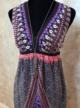 100% Silk Kimchi Blue Boho Patchwork Dress | XS | Anthropologie Style